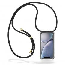 CoveredGear-Necklace - Boom iPhone XR mobilhalsband skal - Black Cord
