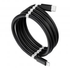 OEM - Kabel USB-C för Lightning PD18W magnetisk 3A svart 1m