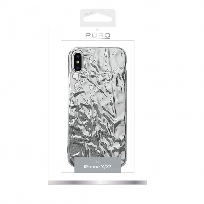UTGATT5 - Puro Metal Flex Cover till iPhone XS / X - Silver