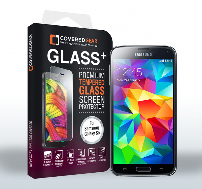 UTGATT5 - CoveredGear hrdat glas skrmskydd till Samsung Galaxy S5