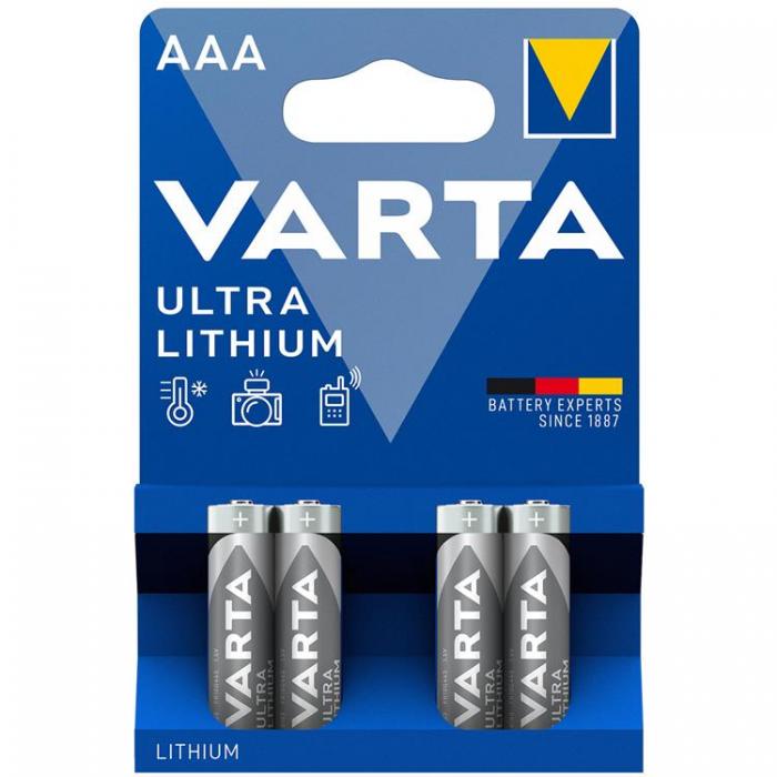 UTGATT1 - Varta 4-pack Ultra Lithium AAA / LR03 Batteri
