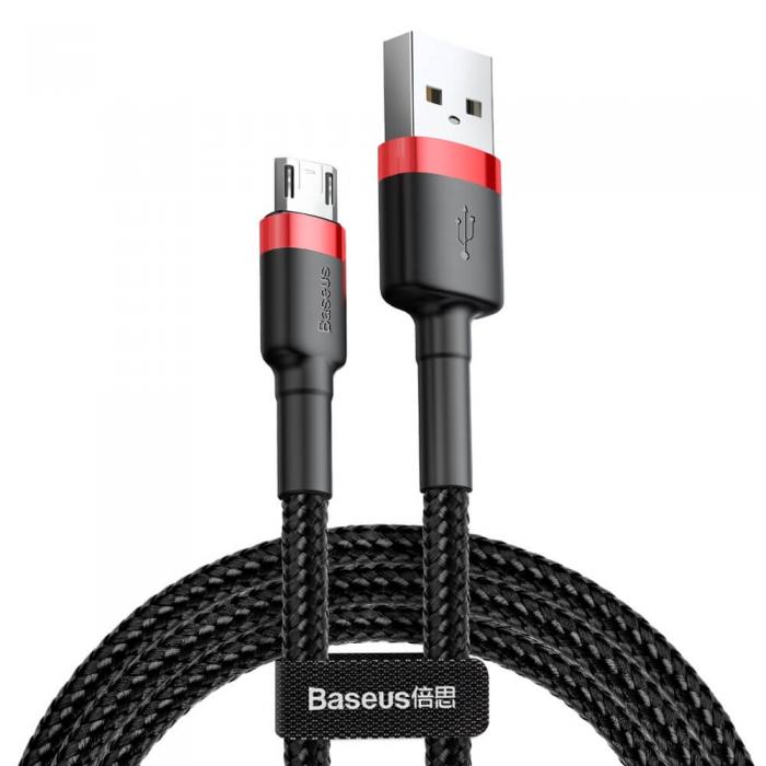 BASEUS - Baseus Cafule microUSB kabel QC 3.0 1.5A 2M Svart-Rd