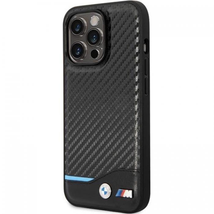 BMW - BMW iPhone 13 Pro Max Mobilskal Lder Carbon - Svart
