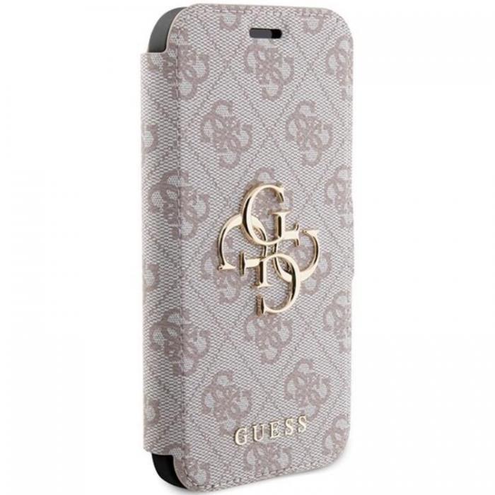 Guess - Guess iPhone 15 Pro Plnboksfodral 4G Metal Logo - Rosa