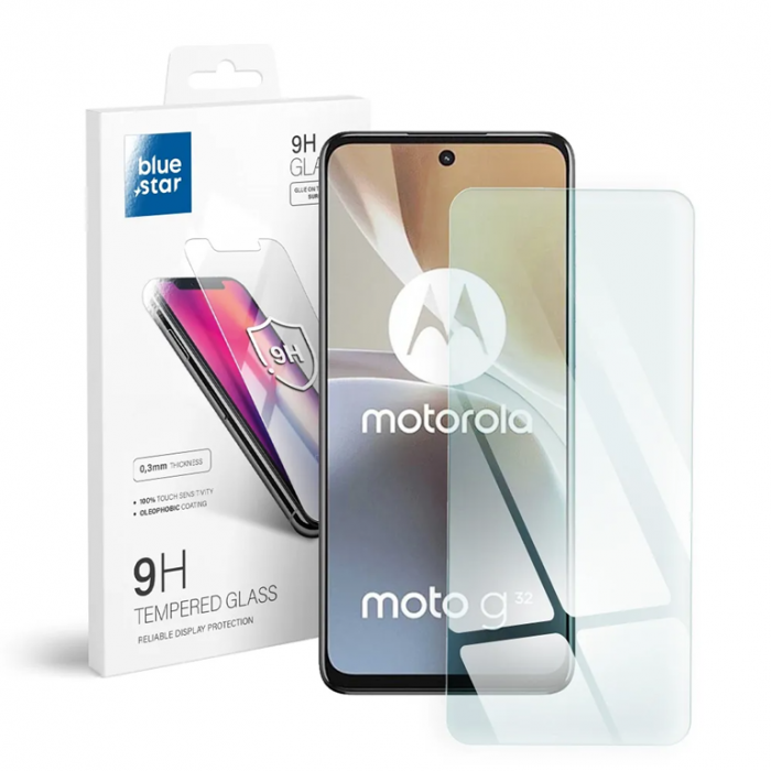 Blue Star - Blue Star Motorola Moto G32 Hrdat Glas Skrmskydd - Clear