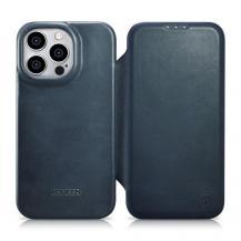 ICARER - iCarer iPhone 14 Pro Max Plånboksfodral Magsafe Läder - Blå