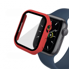 A-One Brand - 2-i-1 Skal med Hädat glas Apple Watch 7/8 (45mm) - Röd