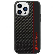 Audi - Audi iPhone 14 Pro Max Mobilskal Carbon Fiber Stripe - Svart