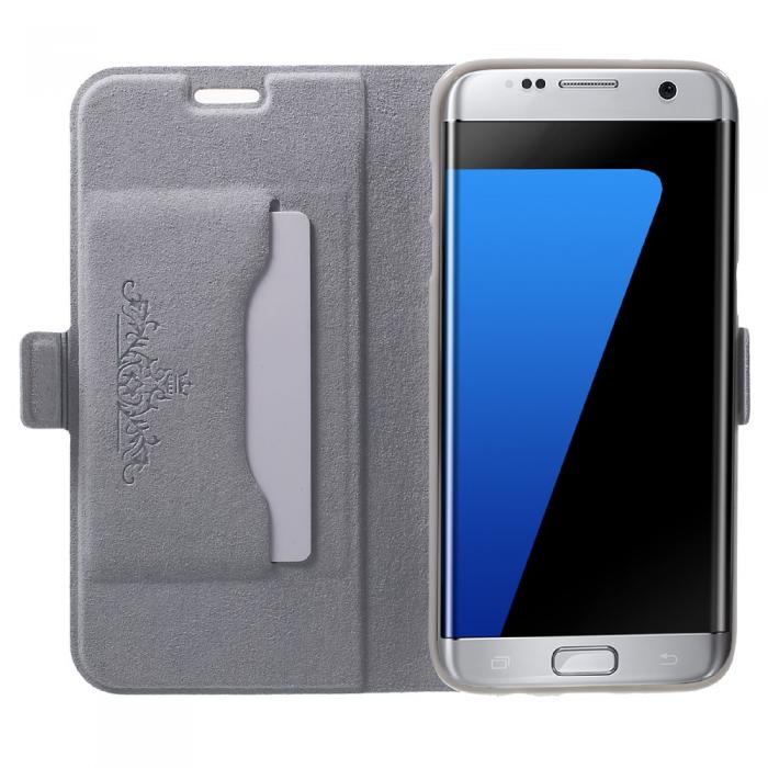 UTGATT5 - Doormoon kta Lder Plnboksfodral till Samsung Galaxy S7 Edge - Magenta