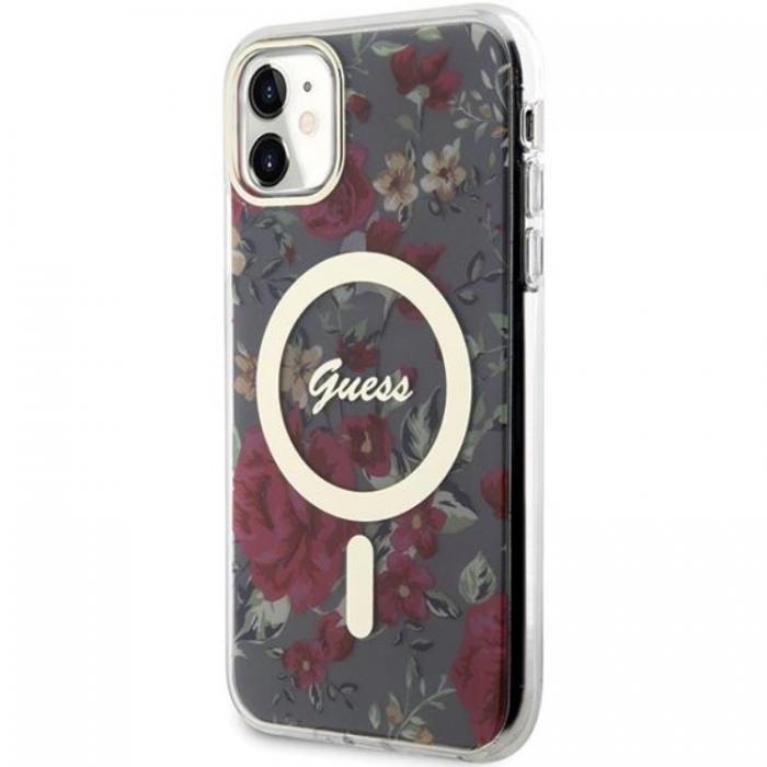 Guess - Guess iPhone 11/XR Mobilskal Magsafe Flower - Grn/Khaki