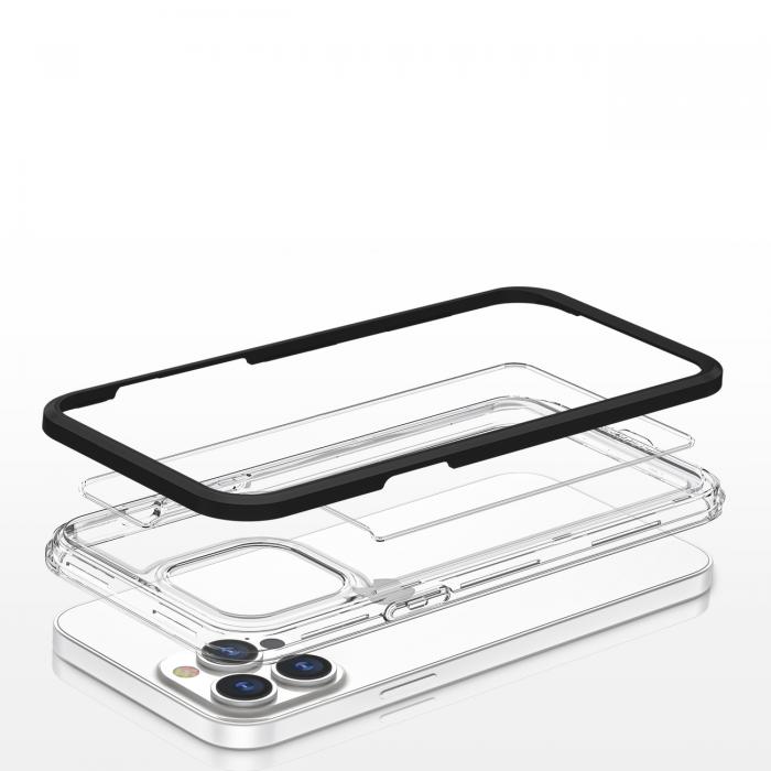 OEM - iPhone 12 Pro Skal Clear 3in1 - Svart