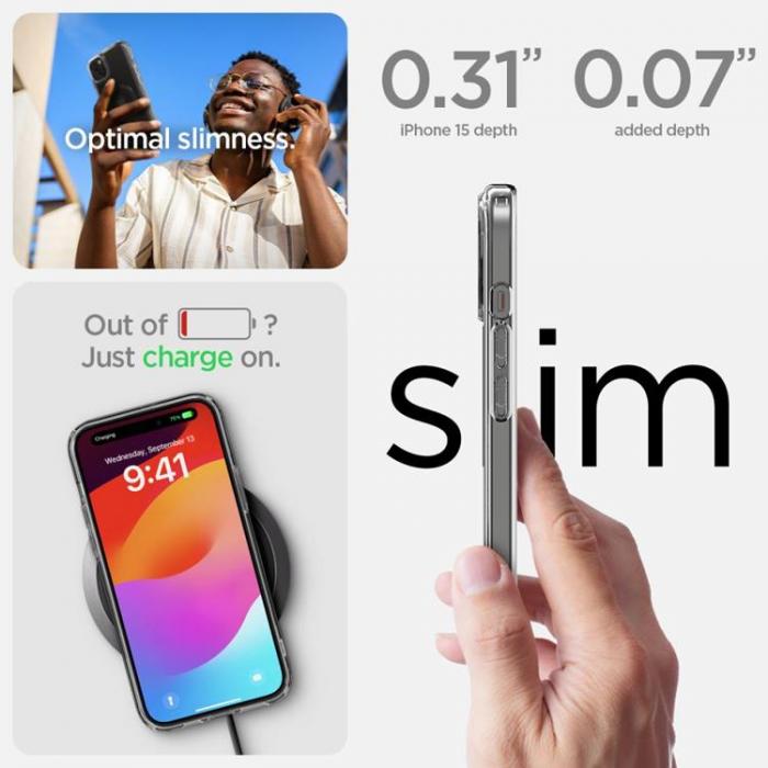 Spigen - Spigen iPhone 15 Mobilskal Magsafe Ultra Hybrid - Carbon Fiber