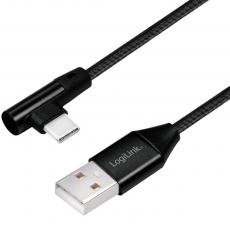 LogiLink - LogiLink Vinklad USB-C kabel USB 2.0 Max 3A 1m