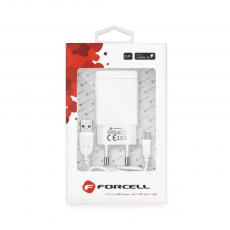 Forcell - Forcell-laddare med USB A-uttag, typ-C kabel 2,4A 18W QC 3.0