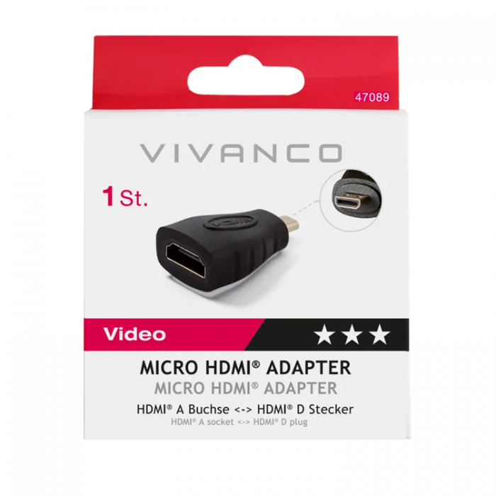 UTGATT1 - Vivanco Adapter HDMI A Hona Hane - Svart