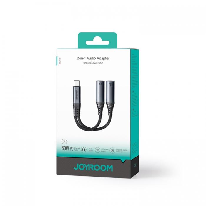 Joyroom - Joyroom USB-C Till 2x USB-C DAC Adapter - Svart