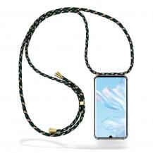 CoveredGear-Necklace - Boom Huawei P30 Pro mobilhalsband skal - Green Camo Cord