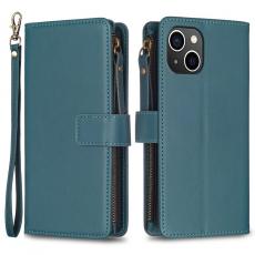 A-One Brand - iPhone 15 Plus Plånboksfodral Zipper Flip - Grön