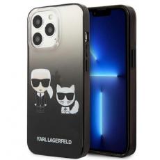 KARL LAGERFELD - Karl Lagerfeld iPhone 13 Pro Skal Gradient Ikonik Karl & Choupette - Svart