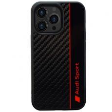 Audi - Audi iPhone 13 Pro Max Mobilskal Carbon Fiber Stripe - Svart