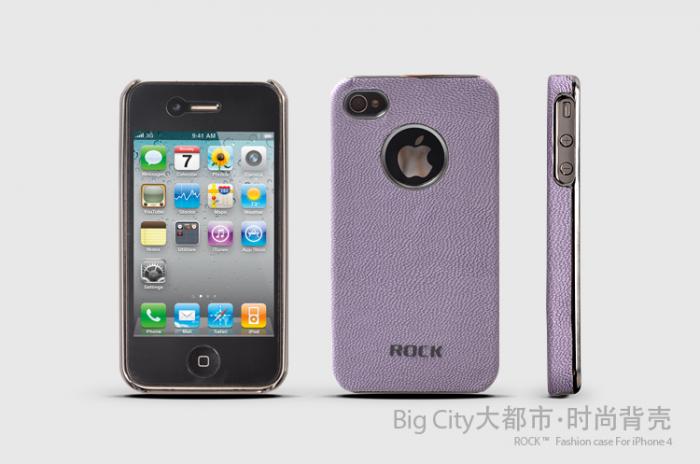 ROCK - Rock iPhone4/4S BigCity back shell + Skrmskydd (Lila)