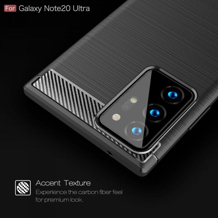A-One Brand - Carbon TPU Skal till Galaxy Note 20 Ultra - Svart