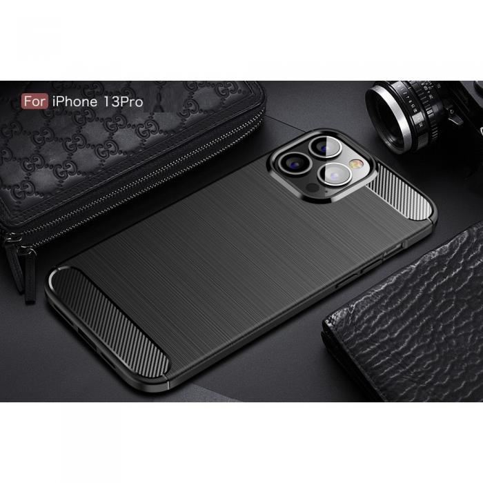 A-One Brand - Carbon Fiber Texture Skal iPhone 13 Pro - Svart