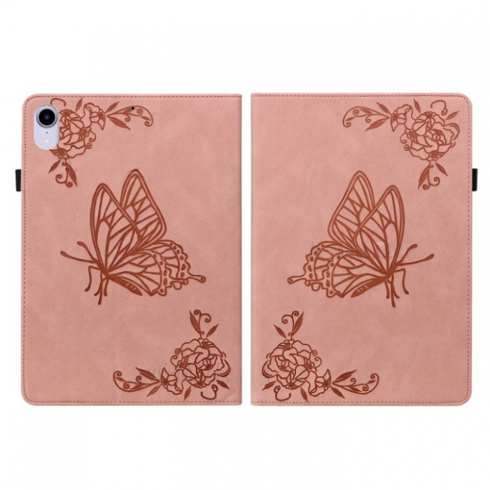 A-One Brand - iPad mini 6 (2021) Fodral Imprinted Butterfly Flower - Rosa