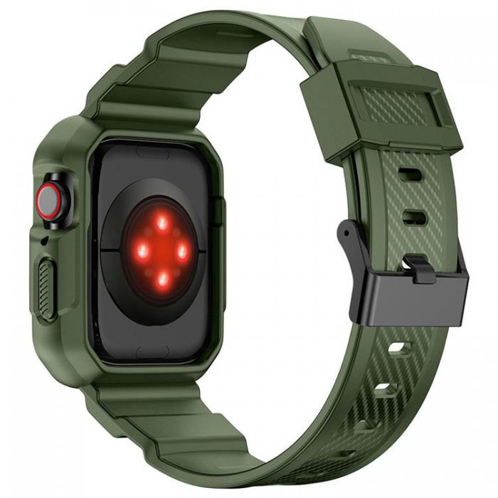 Kingxbar - Kingxbar Apple Watch 4/5/6/7/8/SE (45/44/42mm) Band CYF537 2in1 Armored - Grn