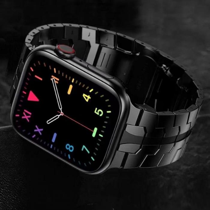 A-One Brand - Apple Watch 2/3/4/5/6/7/SE (42/44/45/49mm) Armband Race Stainless Steel - Svart