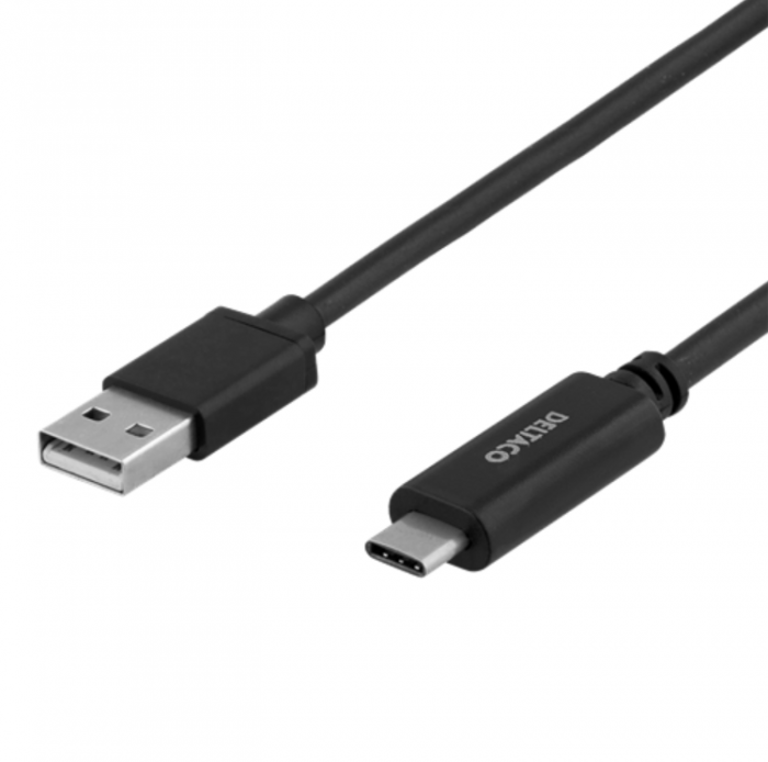 UTGATT1 - Deltaco USB-A till USB-C Kabel LSZH 1m - Svart