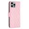 BINFEN COLOR - BINFEN iPhone 14 Pro Plnboksfodral Rhombus - Rosa