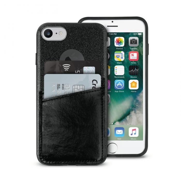 UTGATT5 - Puro Shine Cover+Pocket Detach iPhone 8/7/6S/6 - Svart