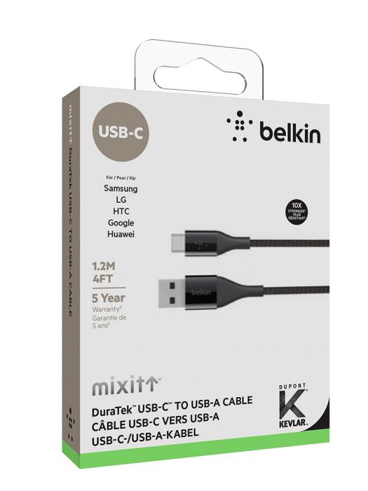 UTGATT4 - Belkin Duratek Usb-C Usb-A Cable 1.2M Black