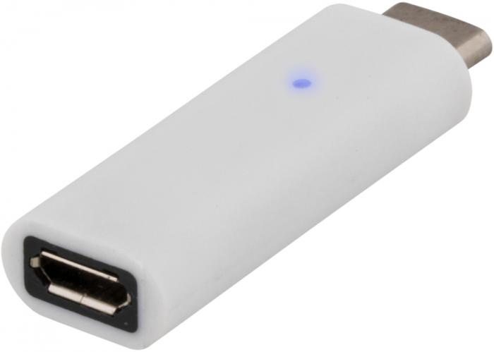 UTGATT4 - DELTACO USB 2.0 adapter, Typ C - Typ Micro B hona, vit
