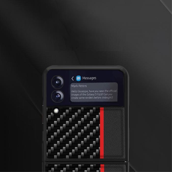 A-One Brand - Carbon Stripe mobilskal till Samsung Galaxy Z Flip 3 - Bl