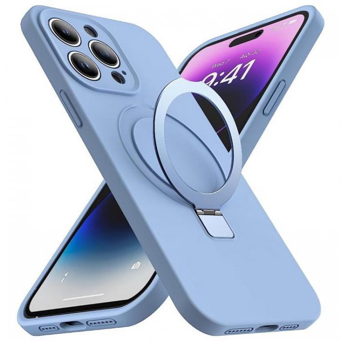 A-One Brand - iPhone 14 Pro Max Mobilskal Magsafe Liquid Silikon - Ljusbl