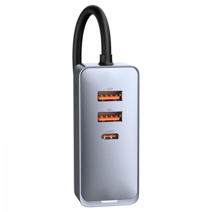 BASEUS - Baseus Power Billaddare USB-C Till 3x USB 120W - Gr