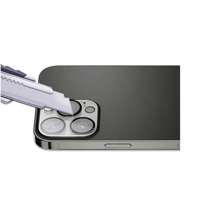 A-One Brand - [2-PACK] iPhone 14 Pro Max Kameralinsskydd i Hrdat glas Svart