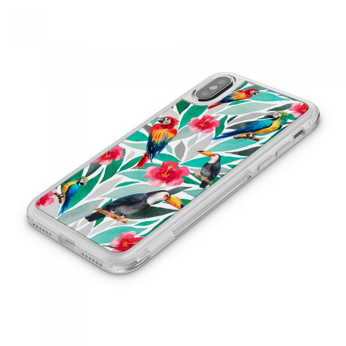 UTGATT5 - Fashion mobilskal till Apple iPhone X - Parrot jungle