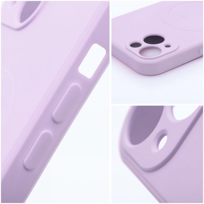 OEM - Silikon Magsafe Skal fr iPhone 14 PLUS i lila frg.