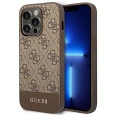 Guess - GUESS iPhone 14 Pro Skal 4G Stripe Collection - Brun