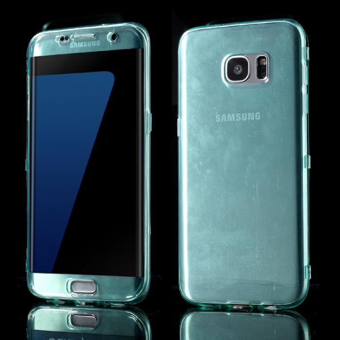 UTGATT5 - TPU Flip Shell Case till Samsung Galaxy S7 Edge - Ljusbl
