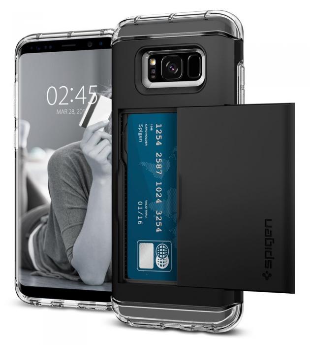 UTGATT5 - SPIGEN Crystal Wallet Skal till Samsung Galaxy S8 - Svart