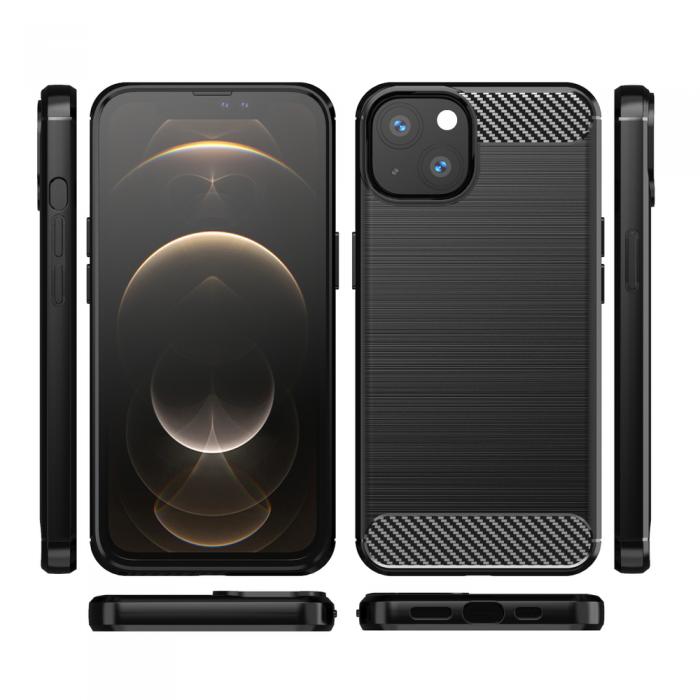 OEM - Carbon Case Flexible Skal iPhone 13 - Svart