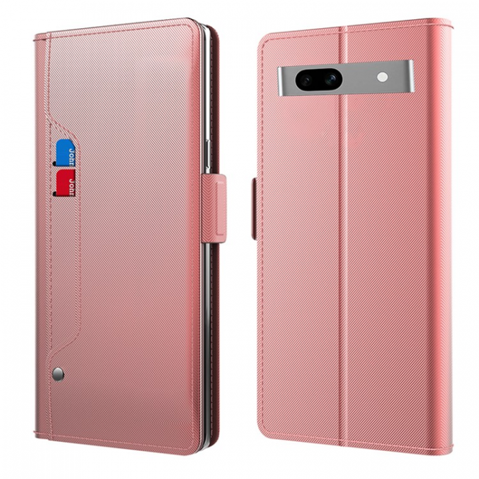 A-One Brand - Google Pixel 7A Plnboksfodral Mirror - Rosa Guld