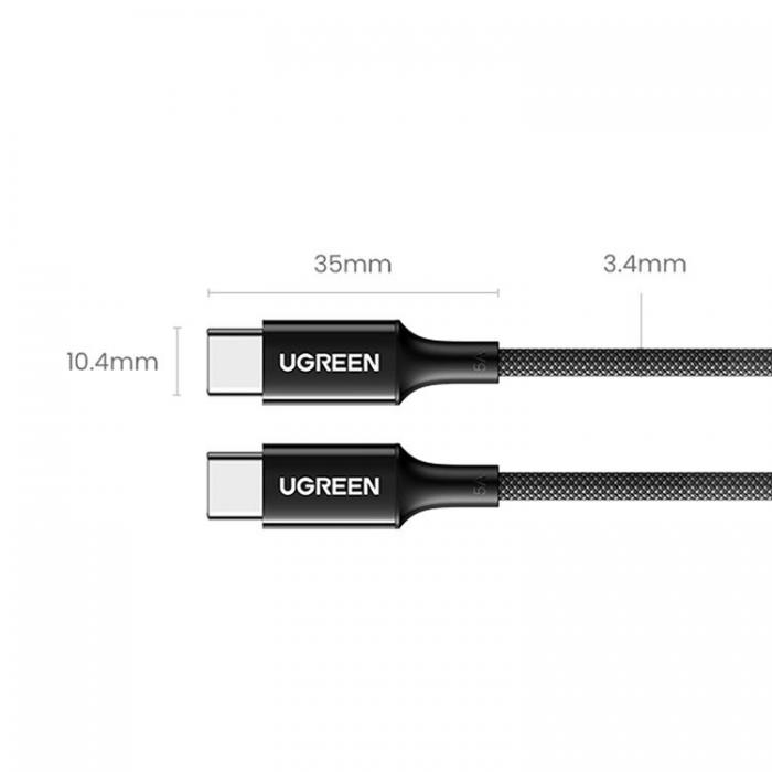 Ugreen - Ugreen USB-C Till USB-C Kabel 1.5m 100W PD - Svart