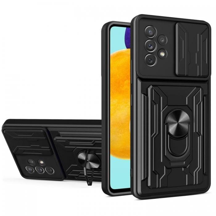 A-One Brand - Kickstand Kameraskydd Slide Skal Galaxy A53 5G - Svart