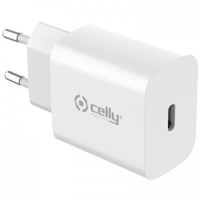 Celly - Celly Vggladdare USB-C 25W - Vit