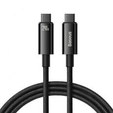 BASEUS - Baseus USB-C till USB-C Kabel 480Mb/s 240W 2m Tungsten Guld - Svart